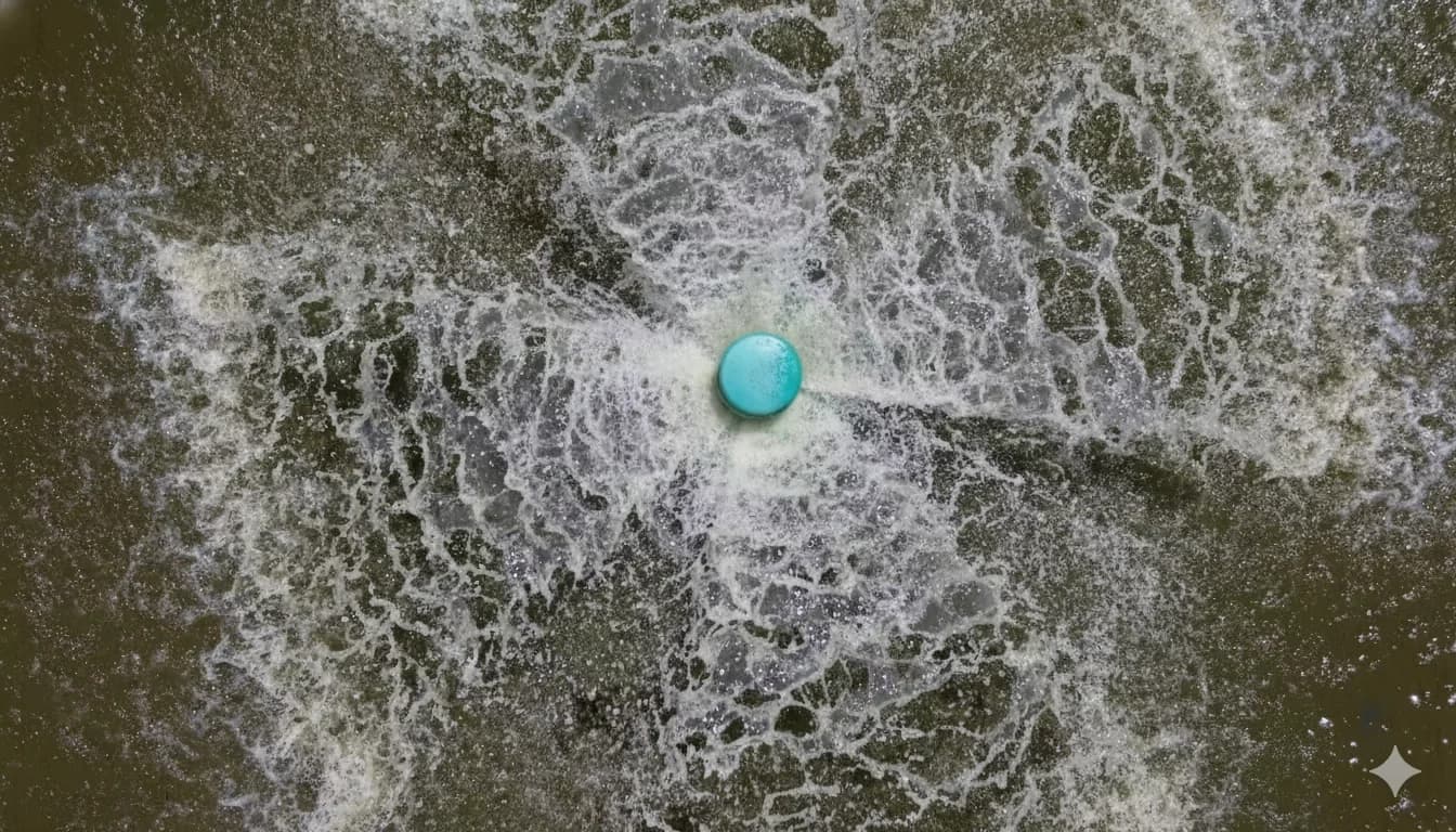 Aerador Aerofisch em operação em um lago